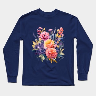 Botanical Watercolors - Flowers Long Sleeve T-Shirt